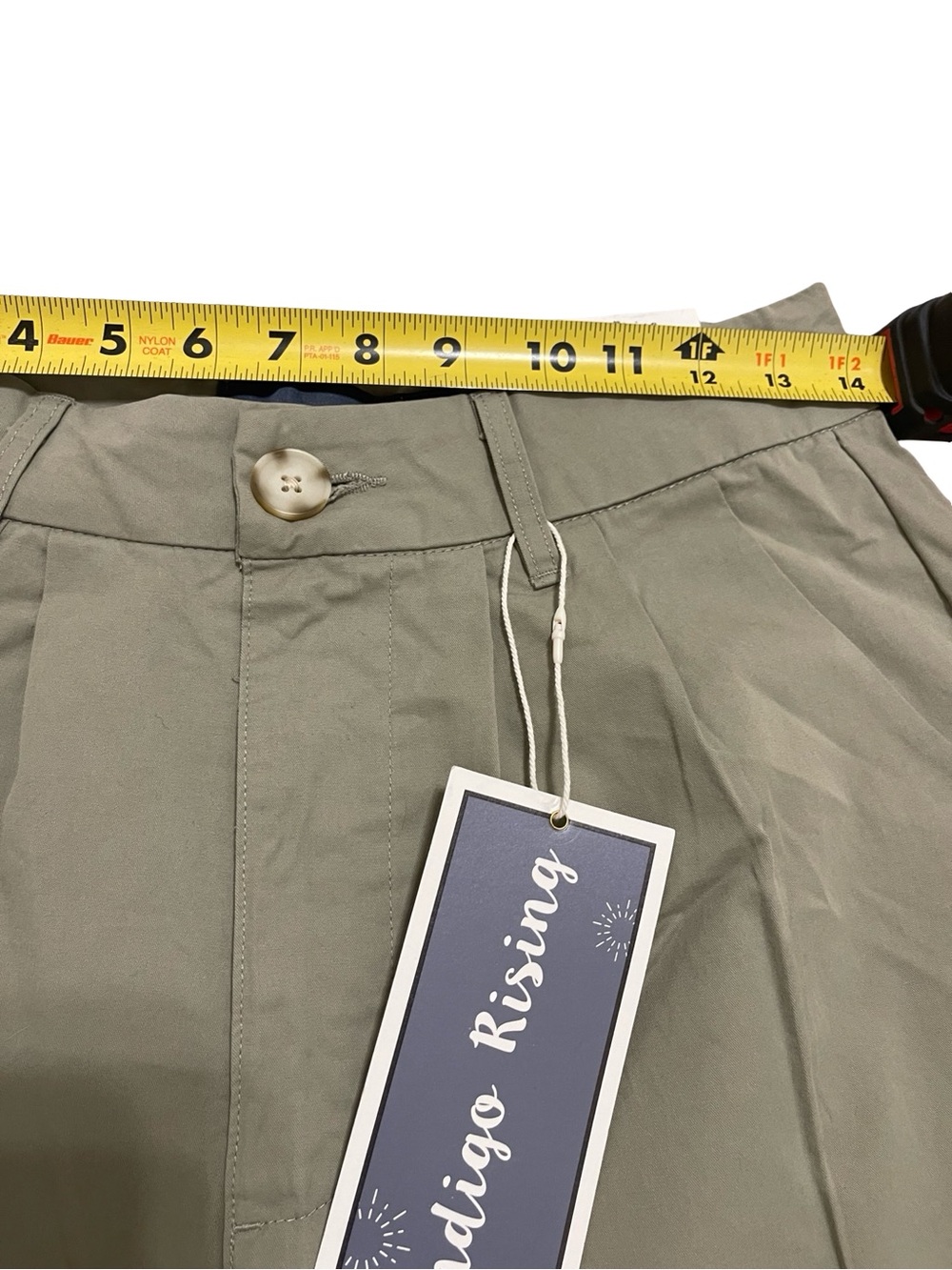 Indigo Rising High-Waisted Pleated Wide-Leg Pants - Light Olive size 9/29 - Picture 4 of 6